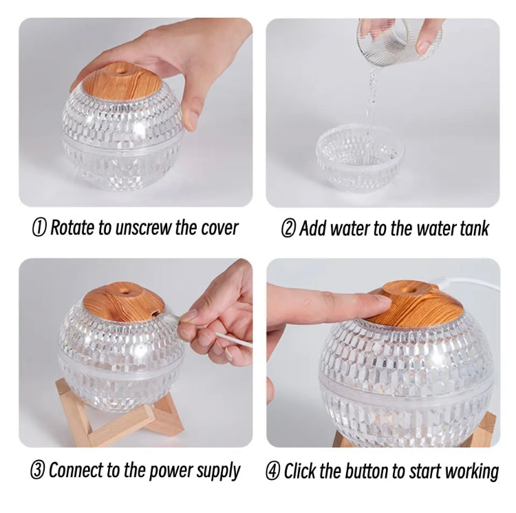 Crystal Ball Air Humidifier, USB Portable Fragrance Diffuser with Colorful LED Light, Mini Planet Ultrasonic Air Humidifier Crystal Ball Air Humidifier, USB Portable Fragrance Diffuser with Colorful LED Light, Mini Planet Ultrasonic Air Humidifier